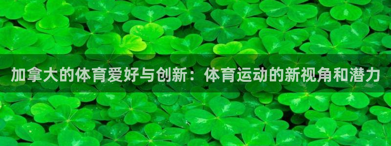 加拿大的体育爱好与创新：体育运动的新视角和潜力